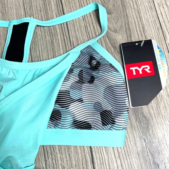 TYR Light Support Lavare Shea 2n1 Tankini Swim Top -Grey Mint - XS 0/2 - $50 - Picture 5 of 8